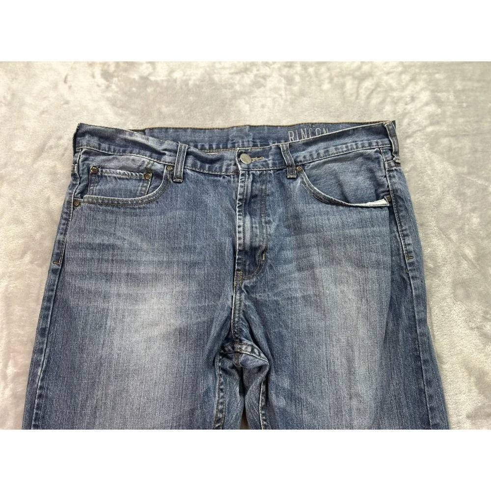 Bullhead Y2K Jeans Mens Sz 38x32 Blue Rincon Straight Whiskered Faded Grunge Guy